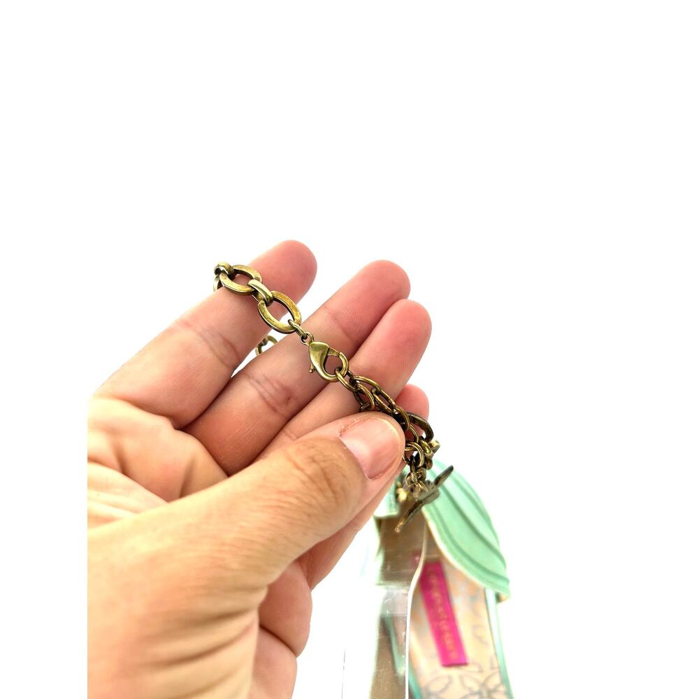 Vintage Y2K Ungaro Butterfly Charm Anklet Chain Heels Green Fairy 39.5 US 9.5 - Picture 13 of 14